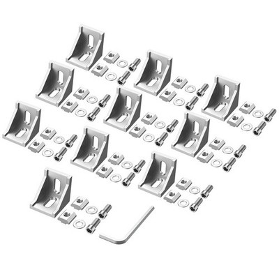 Justech 10PCS 4040 4080 Aluminum Extrusion Profile Connector, Corner Mounting...