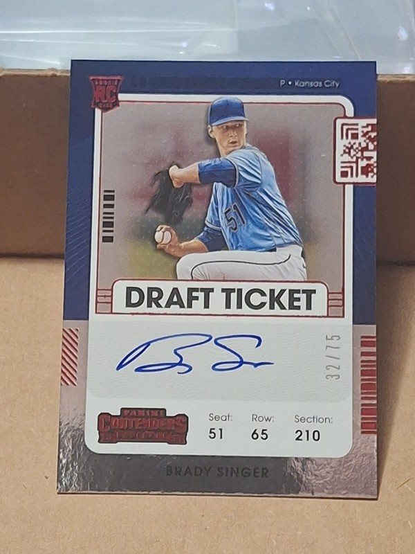 2021 BRADY SINGER PANINI CONTENDERS AUTOGRAPHED AUTO ROOKIE CARD RC #120 /75
