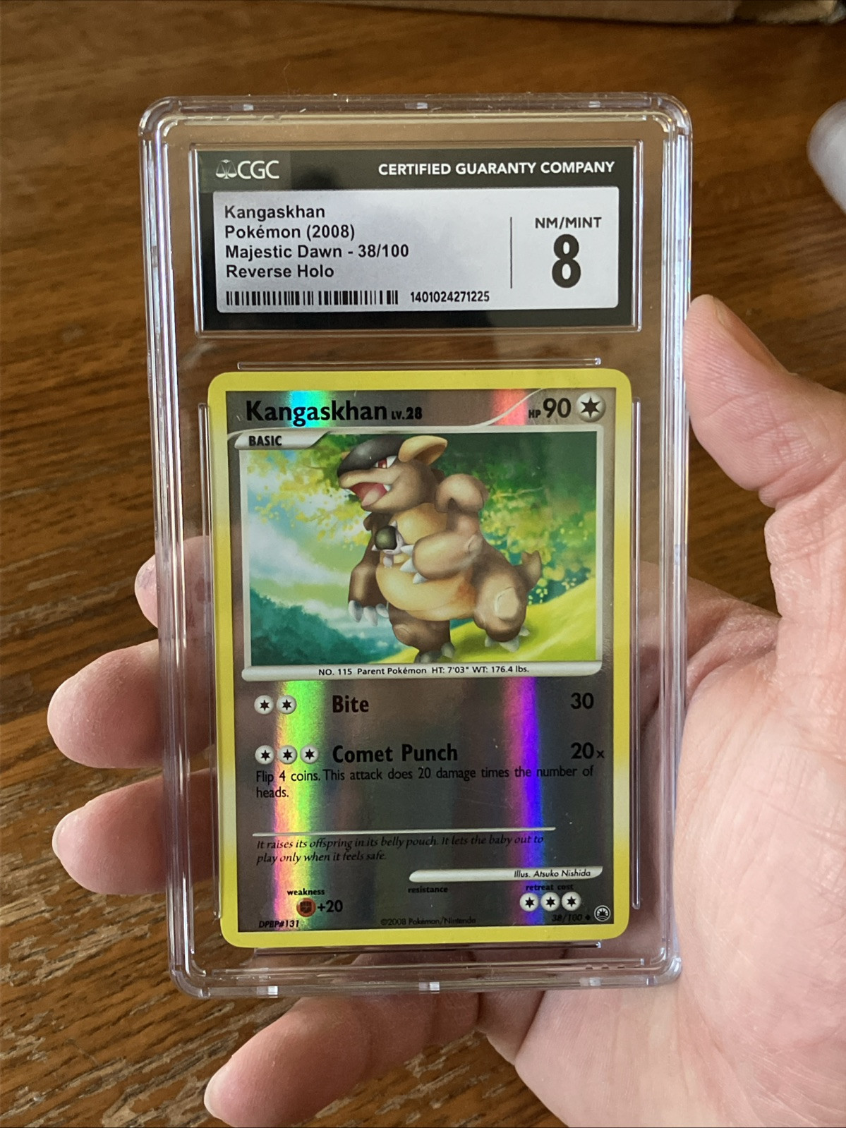 Pokemon Card Kangaskhan LV.28 Majestic Dawn 38/100 Reverse Holoraded CGC 8