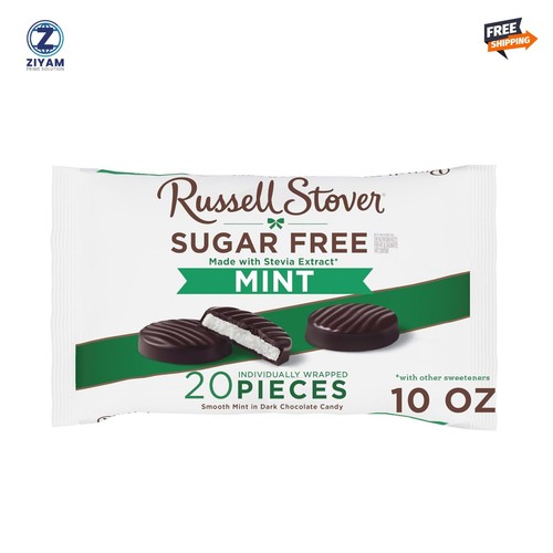 Russell Stover Sugar Free Mint Patties with Stevia – 10 oz Bag