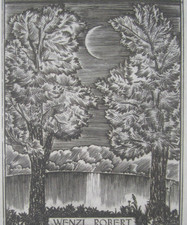 SCHAPIEL V.  Exlibris Ex Libris bookplate SIGNIERT erotic art nude akt RAR !!!