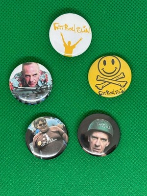 Set of 5 Badges - Fatboy Slim - 25mm badges - Handmade - Dance / House