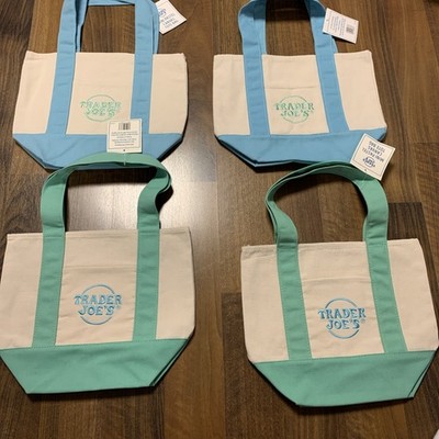 Trader Joe's Mini wiederverwendbare Tragetasche Einkaufstaschen - 2026 Edition Pastell 4er Set 