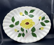 Vintage Blue Ridge Southern Potteries Yellow Nocturne 10" X 13.5" Oval Platter