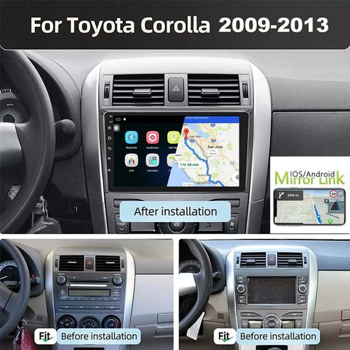 For Toyota Corolla 2006-13 9" Android 15 Quad-core Stereo Radio GPS Mirror Link - Picture 1 of 19