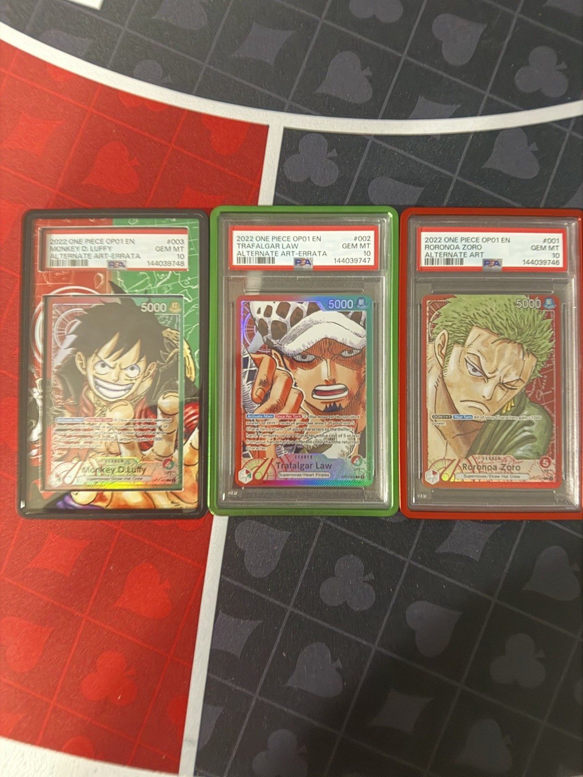 One Piece Romance Dawn Errata Leader Sequential Set Psa 10