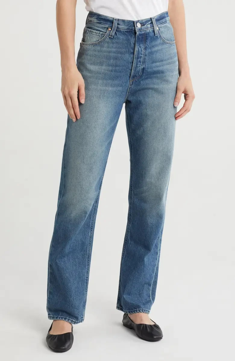 NWT PAIGE Sawyer High Waist Straight Leg Jeans Size 25