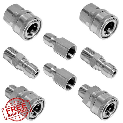 #ad #ad 3 8quot; Pressure Washer Quick Connect Fittings Kit 8 Pc Hose Adapters $34.99
