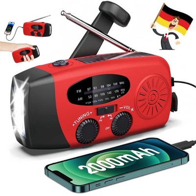 Handkurbel Radio Solar Kurbel Dynamo AM/FM Radio Notfall mit LED Taschenlampe
