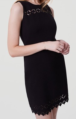 white christmas dresses Laser Cut Midi Dress with Off-shoulder Drape – Akris Inc
