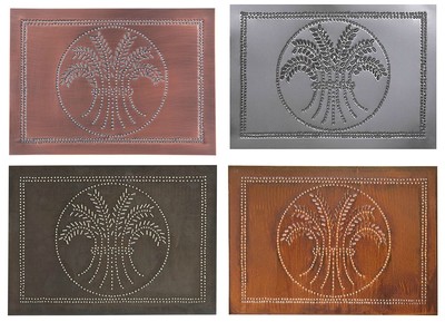 4 PUNCHED TIN PANELS Handcrafted Horizontal Rustic Country Wheat in 4  Finishes | eBay