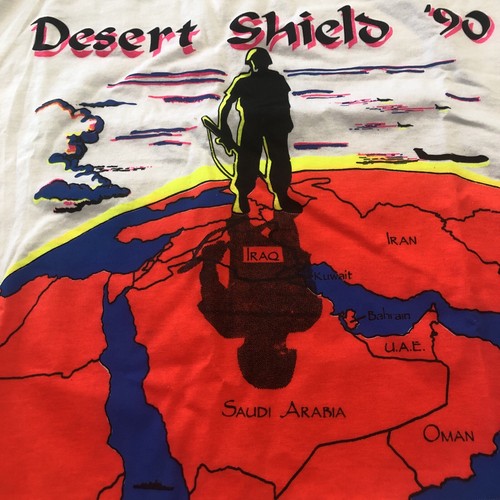 Vintage Desert Shield Men's White T-shirt Sz Xlg Made In USA - Picture 8 of 8