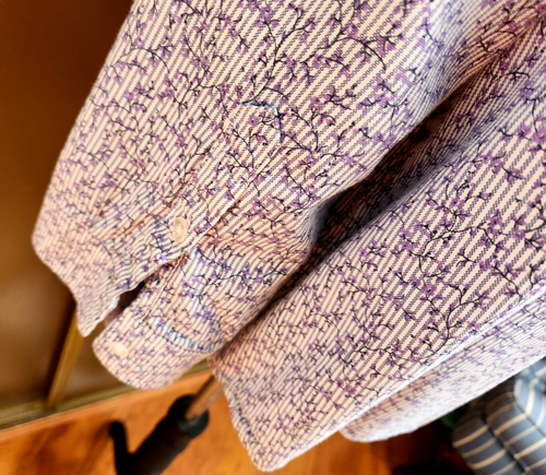 Croft & Barrow Womens Plus Blue Stripes with Violet Flowers Blouse/Button Up 2X - Picture 6 of 13