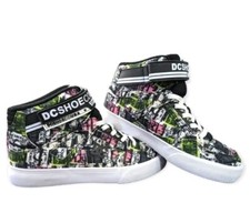 New Kids DC Trainers Size 3.5 Boys High Tops Sneakers Grafitti Multicolor