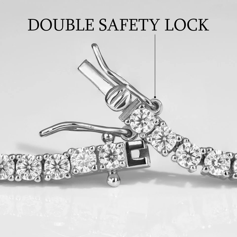 White Gold Lab Grown Diamond Tennis Bracelet UK Hallmarked - D/V VS 1.75Ct - Image 4 of 4