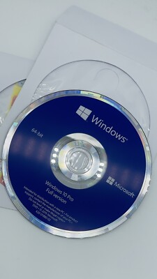 New Windows 10 PRO 64 bit CD with New license key & FREE Windows