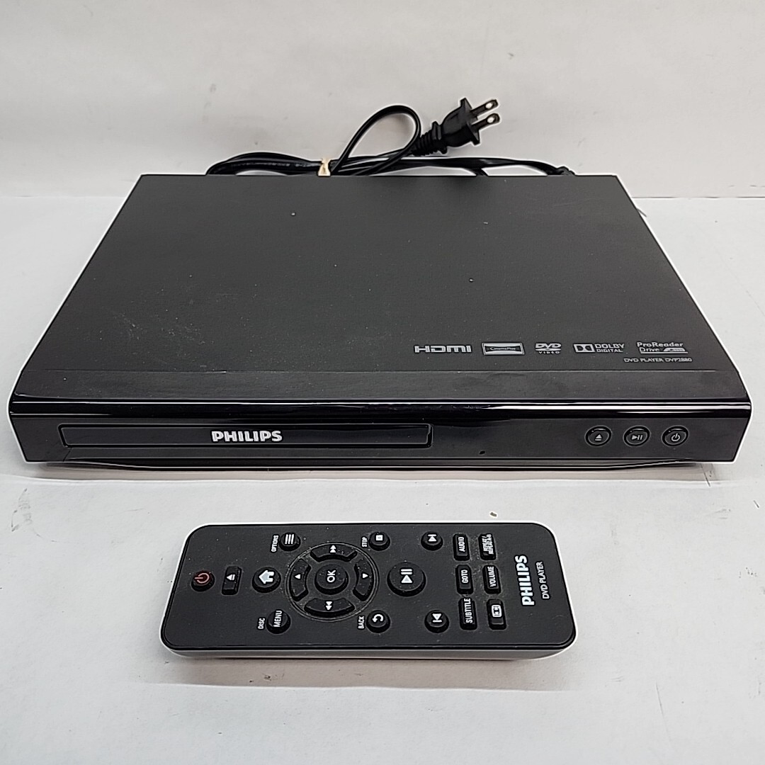 Philips DVP2880 Compact DVD Player with HDMI and Remote in Black - Tested & Working-image
