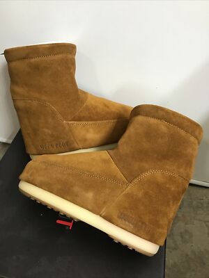 Moon Boot Icon Low No Lace Cognac Suede Round Toe New In Box 4/5/6