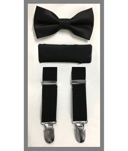 Kid's Boy's Brand Q Suspender clip on, bow-tie & pocket square/hankie - Picture 4 of 9