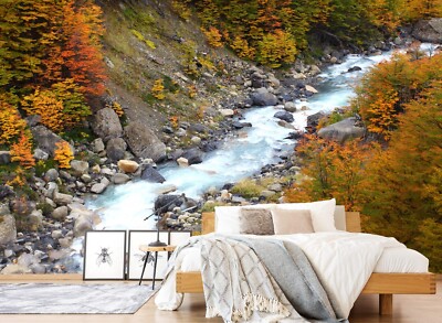 3D Mountain River Tree G9903 Wallpaper Wall Murals Removable Self-adhesive Honey