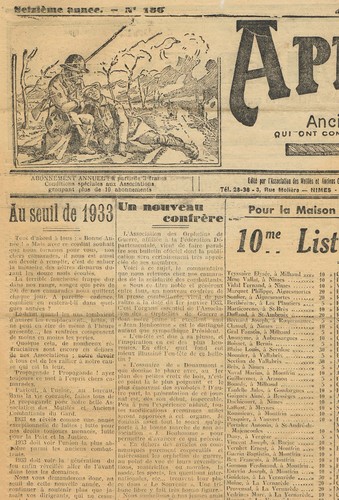 APRÈS la BATAILLE Mensuel Aubussargues Meynes Salindres Fourques Nimes Jan. 1933 - Bild 2 von 8