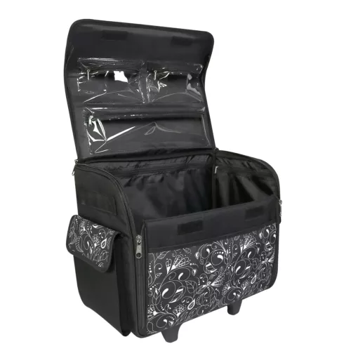 Black Sewing Machine Storage Bag Tote Case Rolling w/ Wheels Sew Carrier Wheeled - Picture 8 of 11