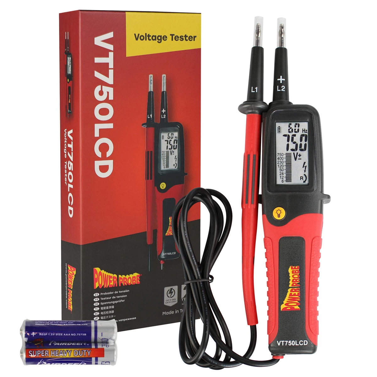 Power Probe VT750 LCD 12 to 750V Commercial Voltage Tester