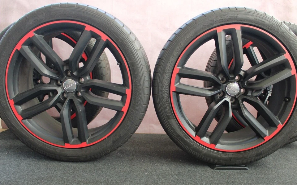 Original Audi Q5 SQ5 8R 21 Zoll Alufelgen Felgen rot schwarz matt 8R0601025CP - Bild 2 von 4
