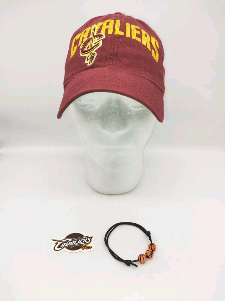 Cleveland Cavaliers Adidas Sombrero Ajustable Correa Snap Cap Rojo NBA + Pulsera Foto 2 de 4