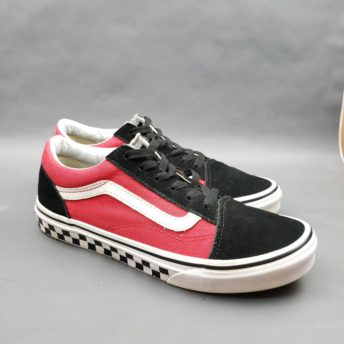 Vans old skool store checkerboard red black