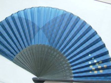 Fan Checkered Navy Blue 23Cm