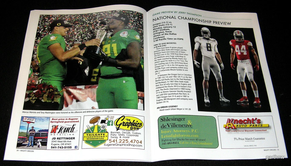 ROSE BOWL 2015 REVISIÓN PICTÓRICA PATOS OREGON ESTADO FLORIDA HRONISS GRASU MARIOTA Foto 2 de 4