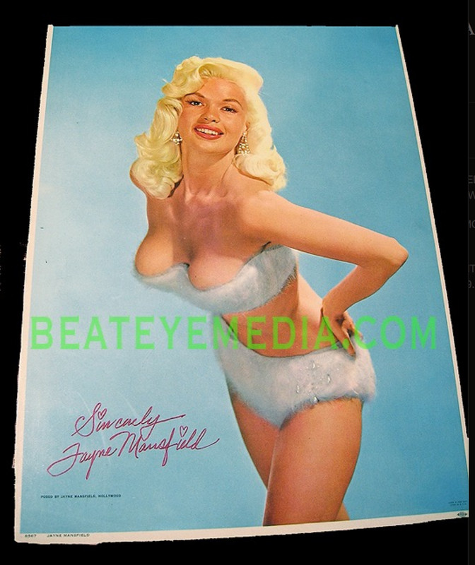 JAYNE MANSFIELD PHOTO-LOBBY CARD-CULT,EXPLOITATION,SEX-PIN UP-monroe-playboy-tv
