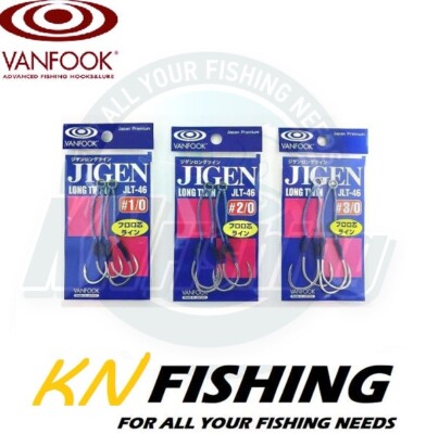 VANFOOK JIGEN JLT-46 Long Twin Assist Hook Slow Jigging Japan 2pcs 1/0 2/0 3/0