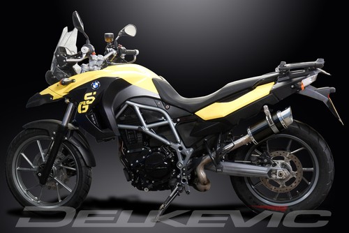 BMW F650 GS 2007-2013 Slip On 8" Round Carbon Exhaust Muffler Kit - Picture 5 of 5