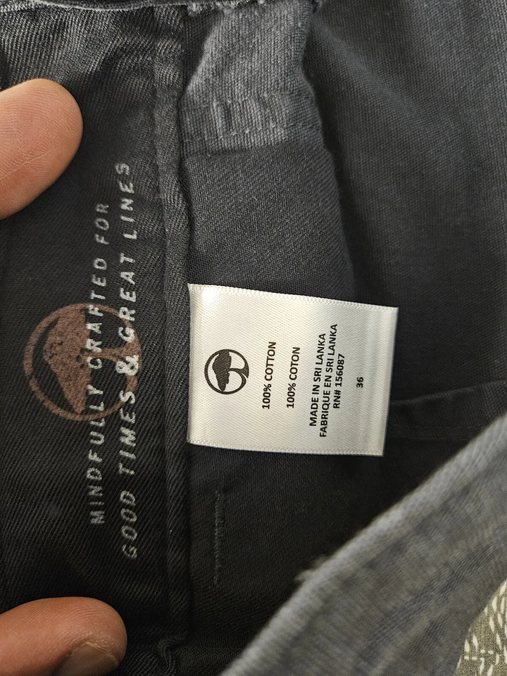 Pantalones Arbor para hombre talla 36x32 azul oscuro algodón orgánico precio de venta sugerido por el fabricante 99 USD botón mosca Foto 2 de 4