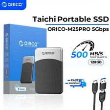 ORICO 128GB External SSD 500MB/s USB 3.2 Gen 1 Type-C Solid State Drive PSSD