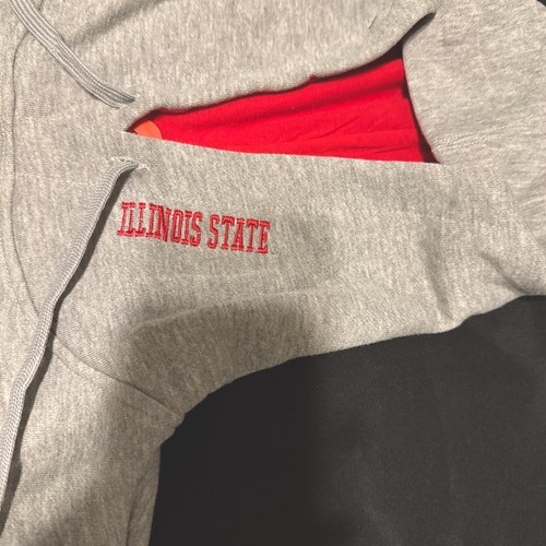 Mens Colosseum Heathered Gray Illinois State Redbirds Size Small Hoodie Pullover - Picture 3 of 6