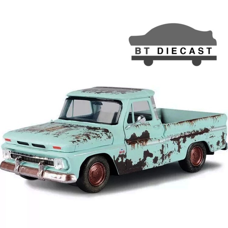 MOTORMAX WEATHERED TREASURES 1966 CHEVY C10 FLEETSIDE PICK UP 1/24 GREEN 79073