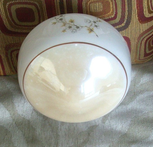Vintage Antique Hand Painted Milk Glass Ceiling Light Shade - Picture 2 of 8