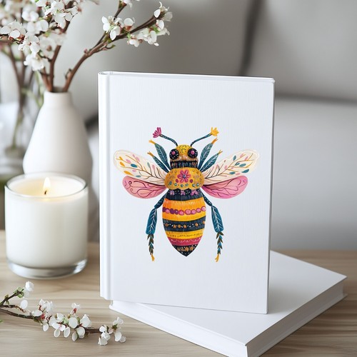 Folk Art Bee UV DTF Transparent Sticker / Decal - Picture 2 of 7