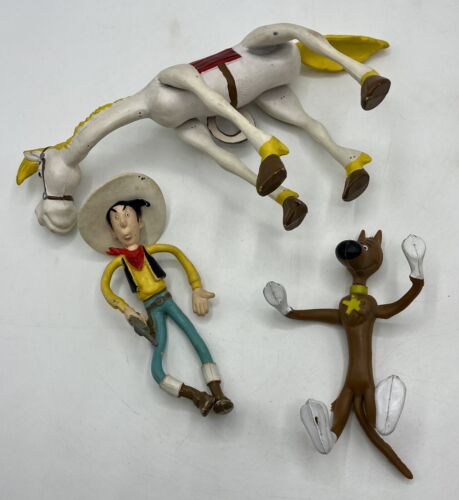 Lot 7 figurines flexibles LUCKY LUKE, Dalton, Jolly Jumper, Rantanplan - 1984 - Photo 6/6