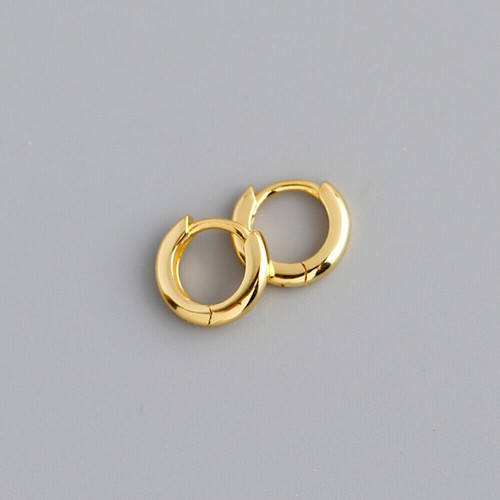 Orecchini Cerchio Semplice Argento Sterling Semplice Huggie A4481 - Foto 12 di 19