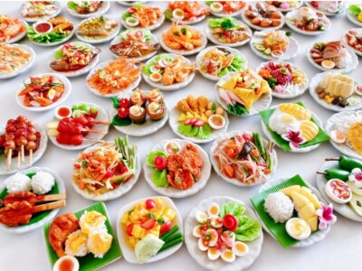 Thai Fake Food Miniature Handmade Signature Menu Magnet Set Choosing Craft Decor
