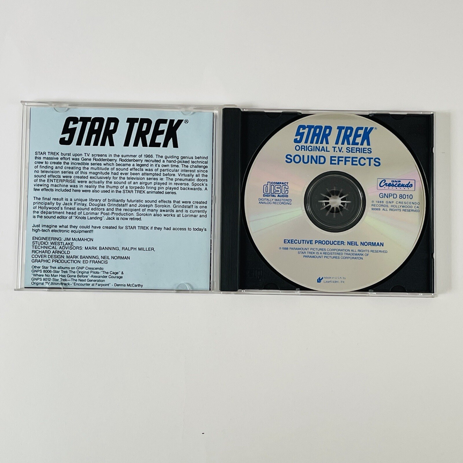 Star Trek Sound Effects from the Original TV Soundtrack (1988) CD Rare