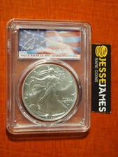 2024 W BURNISHED SILVER EAGLE PCGS SP70 FLAG PAUL BALAN SIGNED FIRST DAY ISSUE
