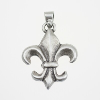 Fleur-de-Lys Anhänger, Fleur de Lys Lillie Metall Anhänger Silber Schmuck
