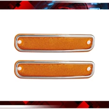 Pair Amber Side Marker Lights w/ Trim For 1973-1980 Chevy & GMC Truck