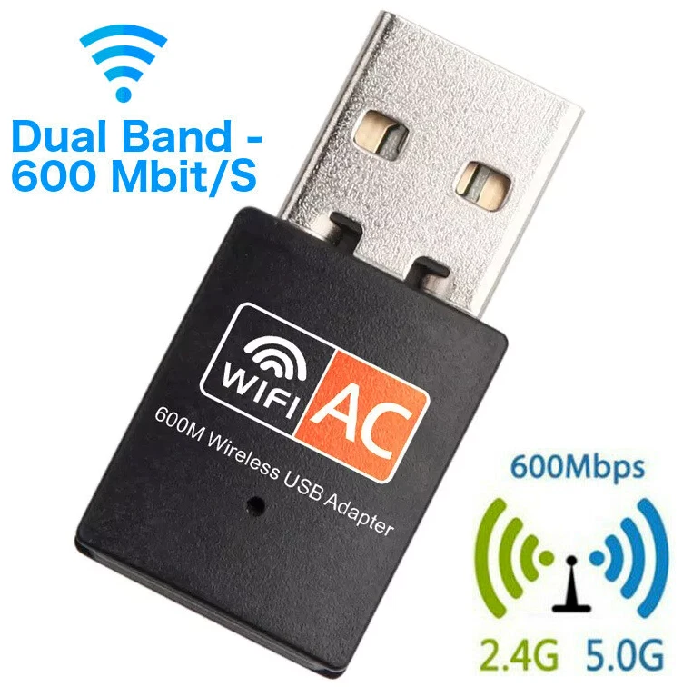 WLAN Stick AC 600 Mbps Dual Band 2.4GHz / 5GHz WIFI Dongle USB Wireless Adapter - Bild 3 von 4