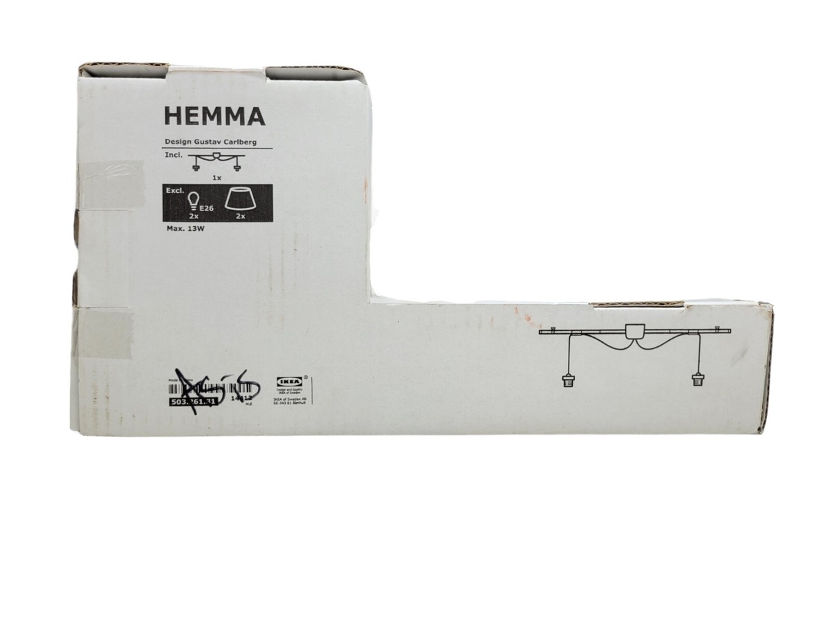 IKEA 照明　HEMMA Ikea Hemma Double Hang Lighting Set With Rail Corded Color White